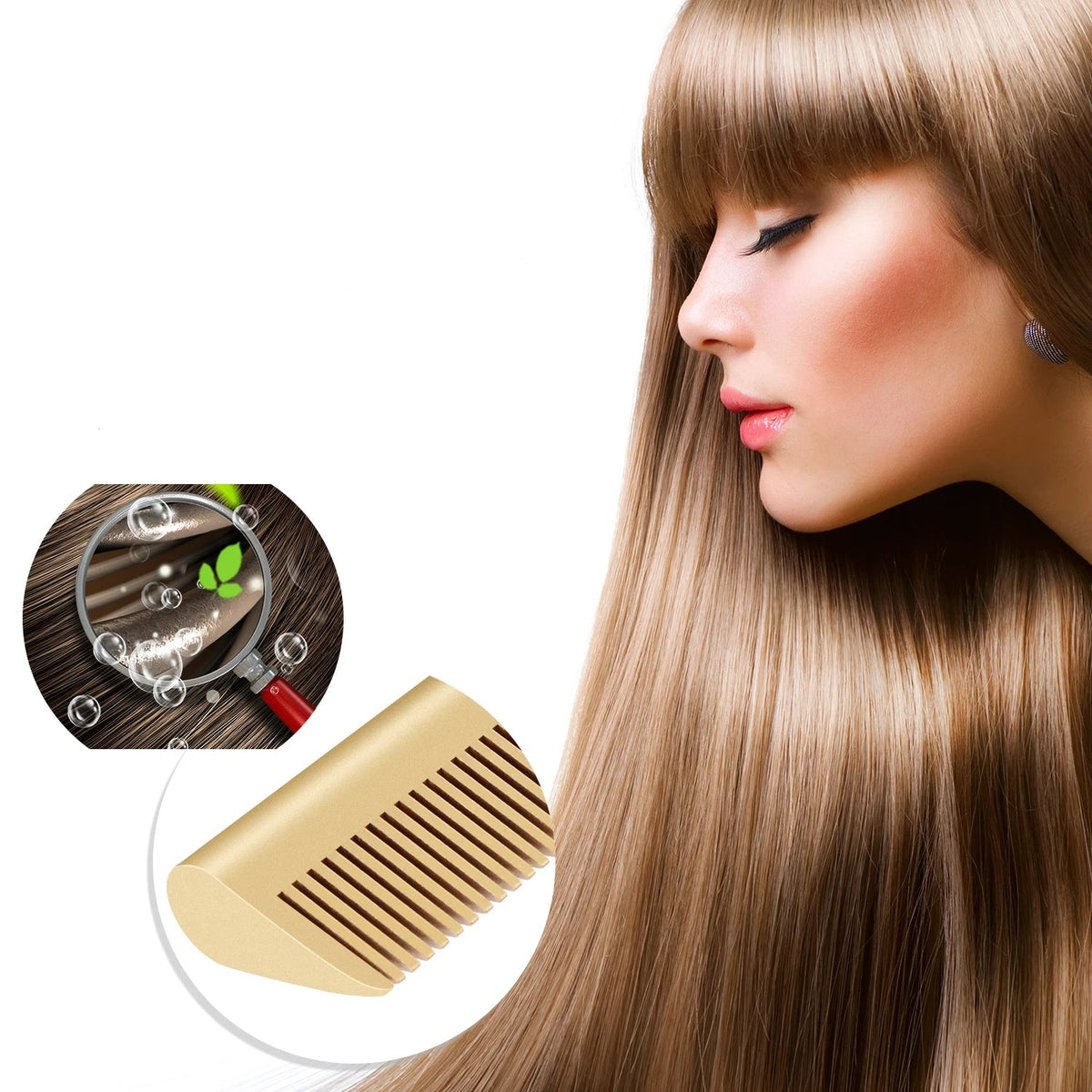 2-in-1 Straightening and Styling Brush – Fast-Heating Electric Comb for Wet and Dry Hair 