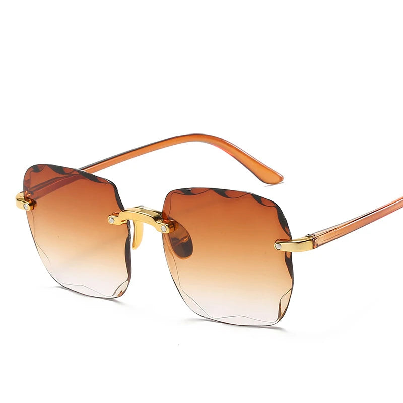 Square Rimless Sunglasses – Luxury Design with UV400 Lenses
