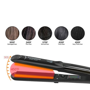 Professional Steam Hair Straightener with Ceramic Coating – Argan Oil Treatment – ​​Fast Heat Up to 450℉