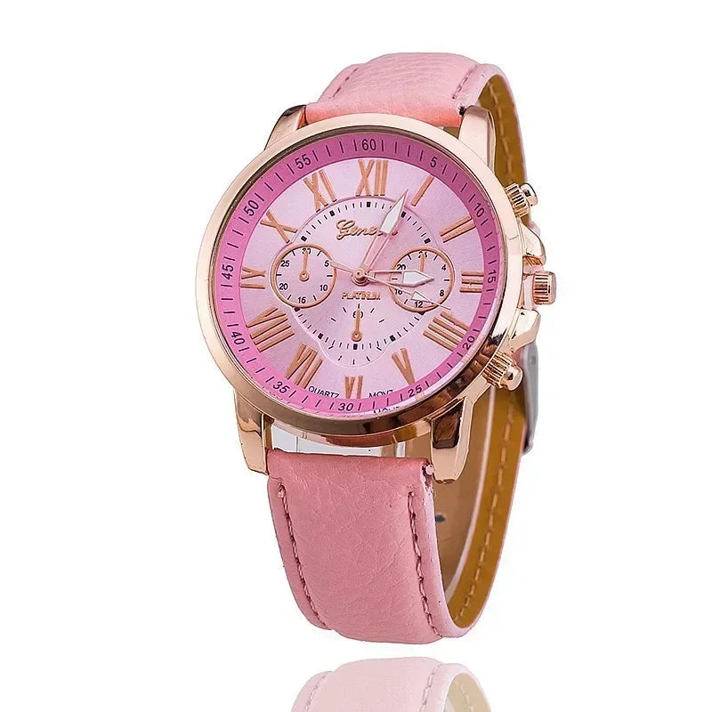 Luxury Women's Watch – Classic Style with Multicolor Dial and Roman Numerals