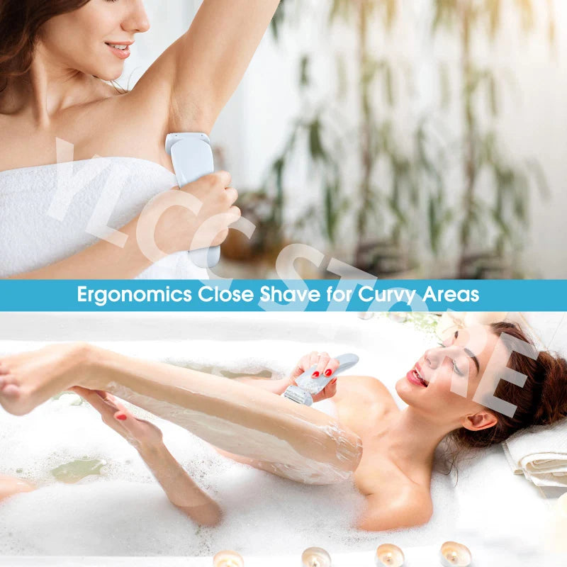 2-in-1 Electric Women's Trimmer and Epilator – Epilator for Face, Bikini, Underarms and Legs | IPX7 Waterproof