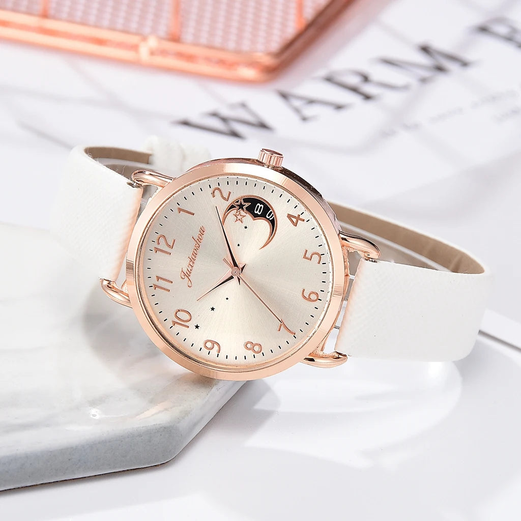 Watch Set with Leather Strap and Bracelet | Elegant and Modern Design