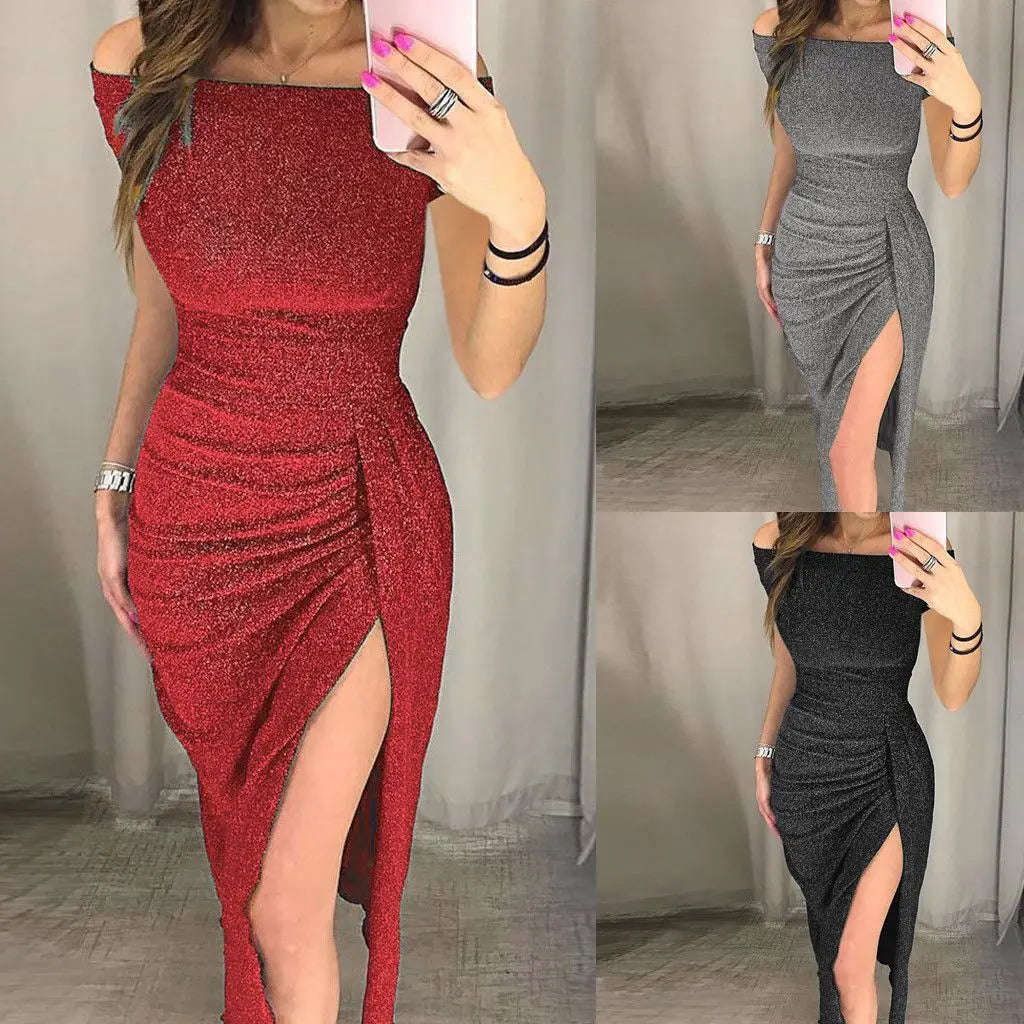 Long Summer Party Dress – Elegant Model with Shine