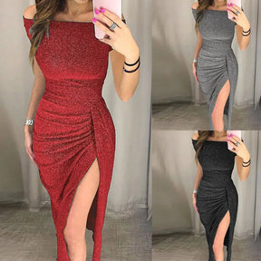Long Summer Party Dress – Elegant Model with Shine