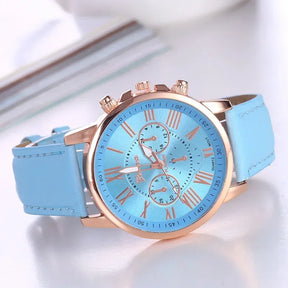 Luxury Women's Watch – Classic Style with Multicolor Dial and Roman Numerals