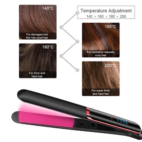 Professional Hair Straightener with Ceramic Technology and Negative Ions – Fast Heating and LCD Screen 