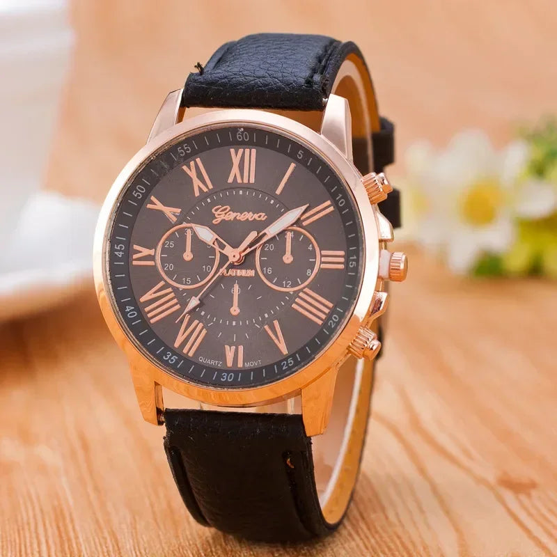 Luxury Women's Watch – Classic Style with Multicolor Dial and Roman Numerals