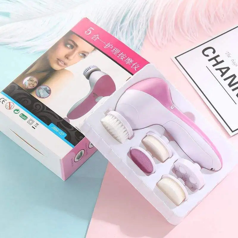 5-in-1 Luxury Facial Cleansing Brush – Spa Massager, Blackhead Removal and Deep Skin Care