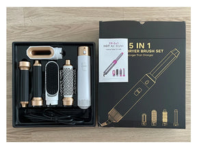 5-in-1 Professional Hair Dryer, Hot Comb, Curling Iron, and Straightener Set – Complete Styling Tool