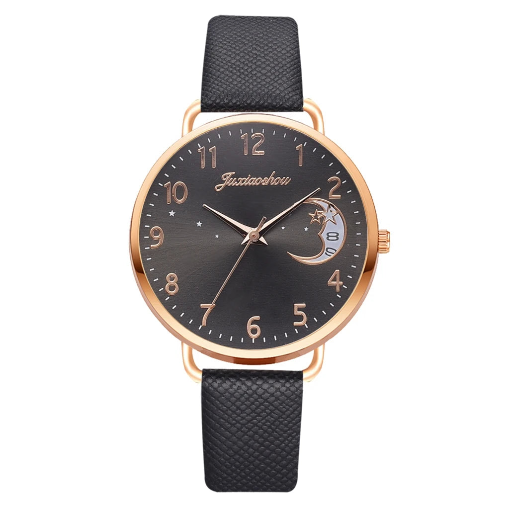 Watch Set with Leather Strap and Bracelet | Elegant and Modern Design