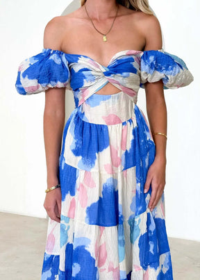Elegant Women's Long Dress with Sophisticated Print – High Quality Model