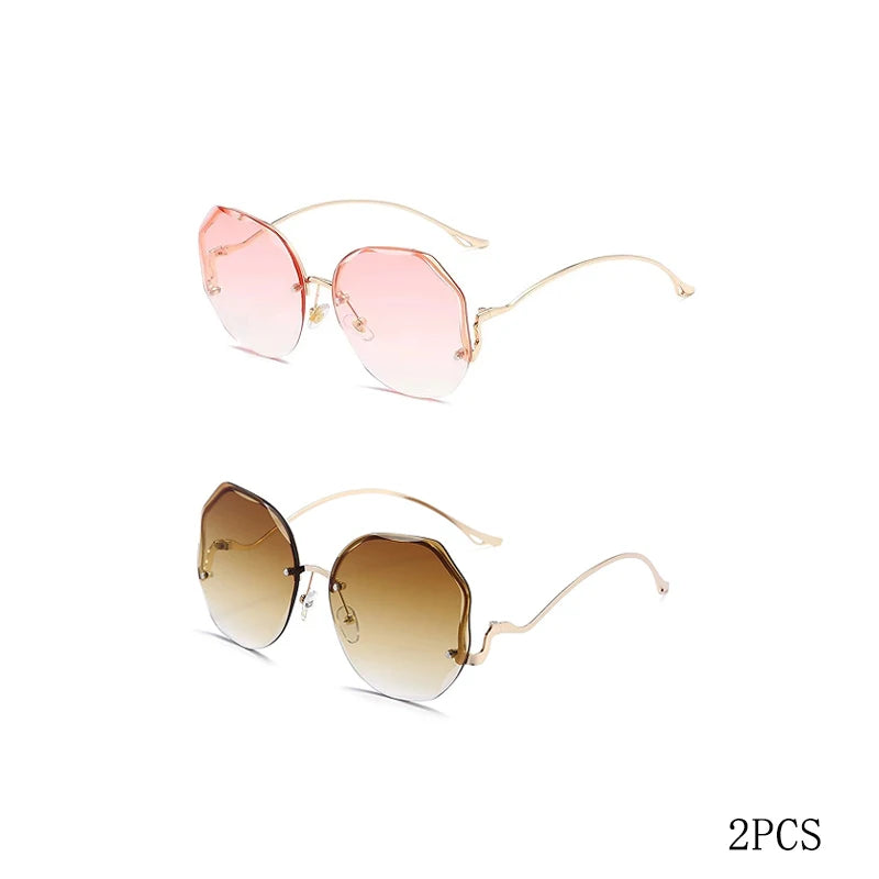Women's Oversized Sunglasses – Vintage Style with Metal Frame and UV400 Protection