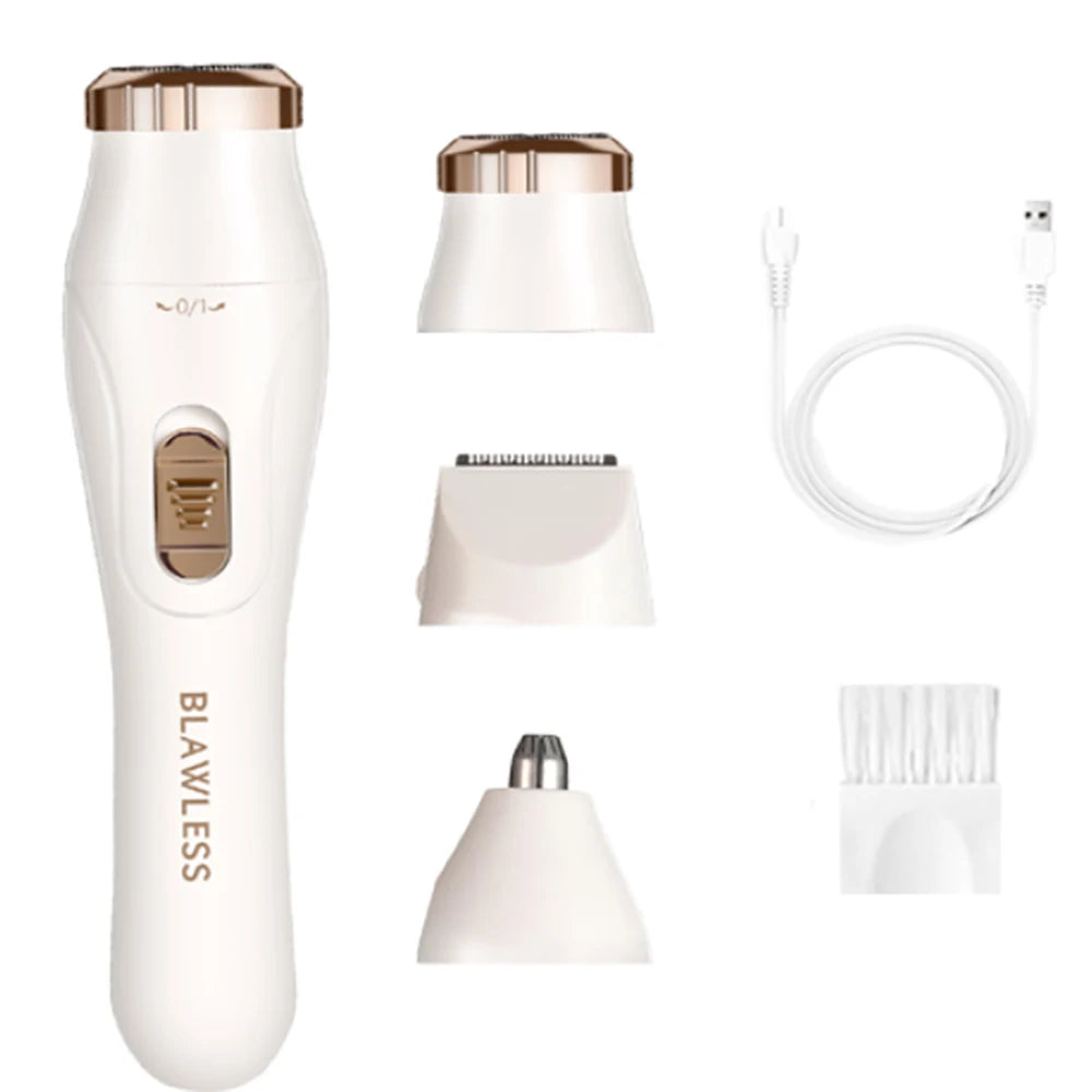 Deluxe Electric Epilator for Women – Portable and Painless Trimmer for Face, Legs, Underarms and Bikini Area