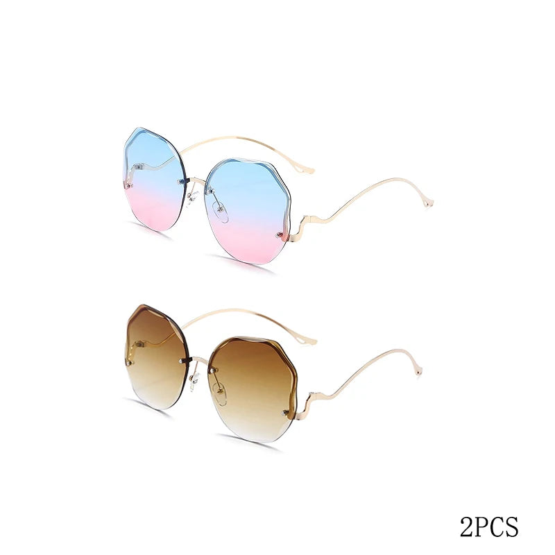 Women's Oversized Sunglasses – Vintage Style with Metal Frame and UV400 Protection