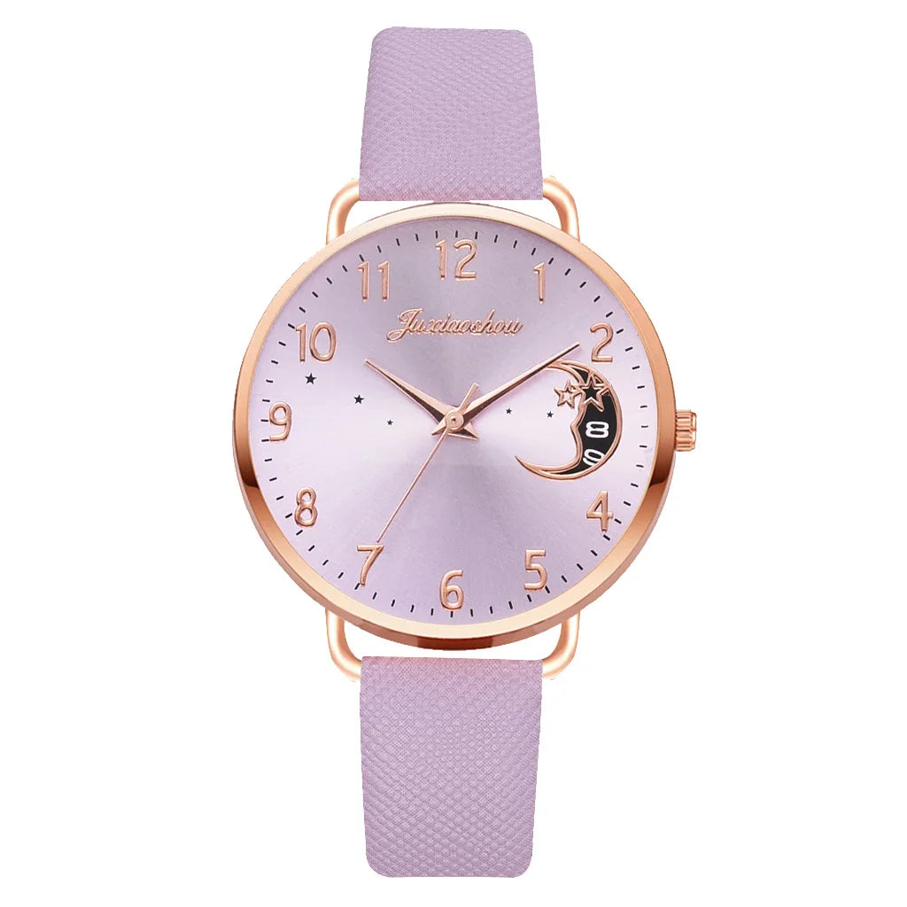 Watch Set with Leather Strap and Bracelet | Elegant and Modern Design