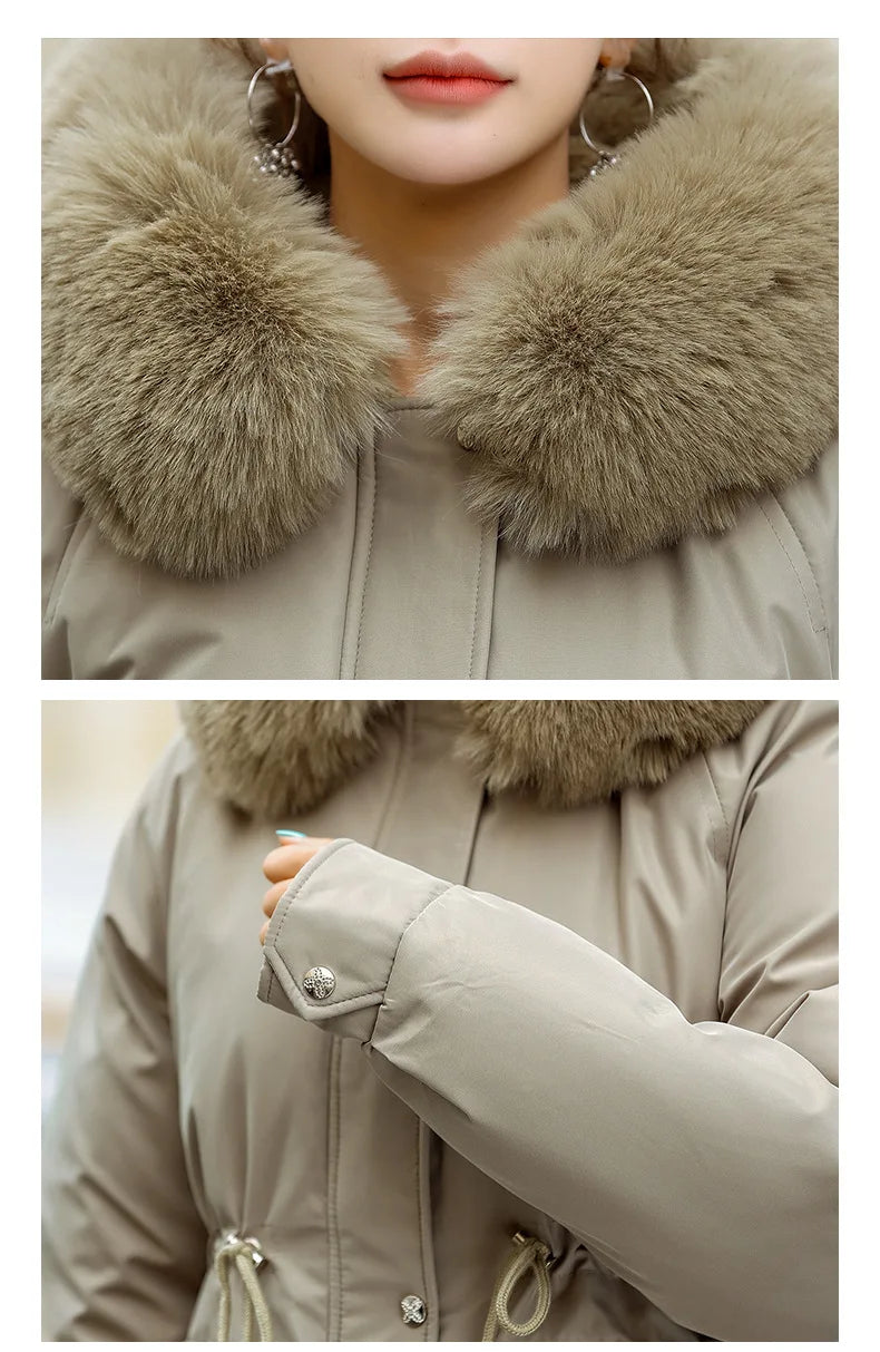 Casaco Parka Feminina de Inverno – Capuz com Pêlo e Corte Elegante