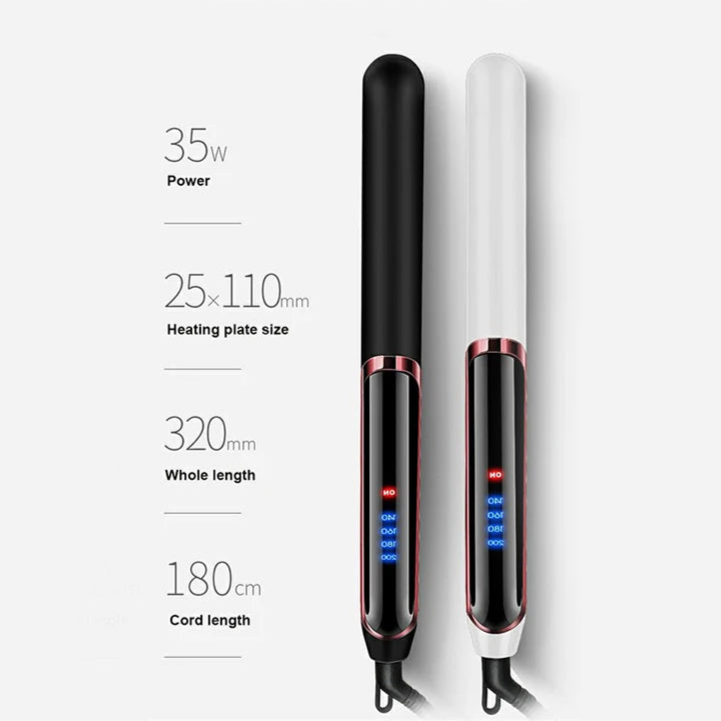 Professional Hair Straightener with Ceramic Technology and Negative Ions – Fast Heating and LCD Screen 