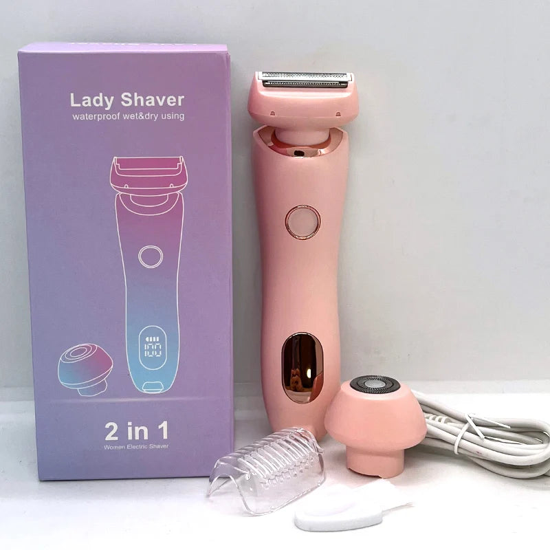 2-in-1 Electric Women's Trimmer and Epilator – Epilator for Face, Bikini, Underarms and Legs | IPX7 Waterproof