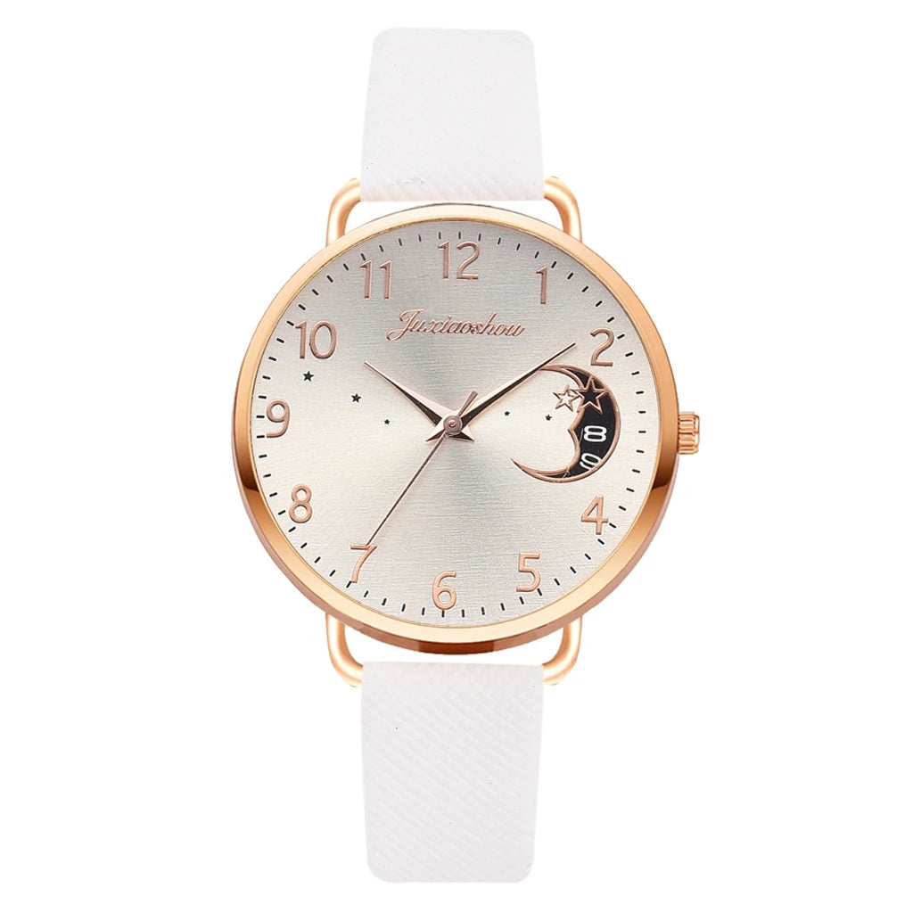 Watch Set with Leather Strap and Bracelet | Elegant and Modern Design