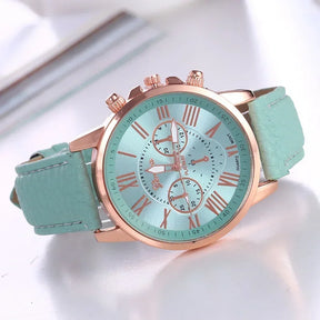 Luxury Women's Watch – Classic Style with Multicolor Dial and Roman Numerals