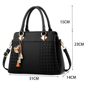 Mala Tiracolo Feminina de Luxo Gusure – Grande Capacidade com Pendente de Tassel e Bordado Elegante