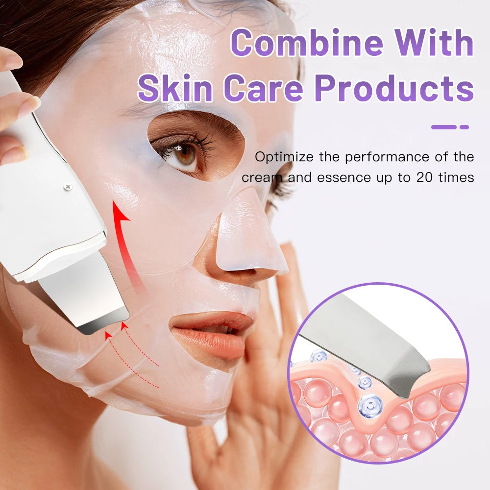 Luxury Ultrasonic Facial Cleansing Spatula – Peeling, Lifting and Blackhead Removal for Radiant Skin