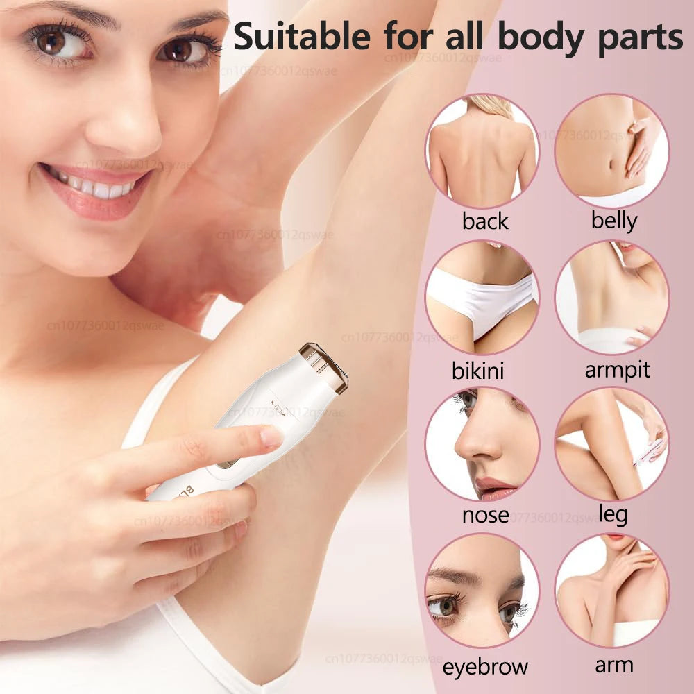 Deluxe Electric Epilator for Women – Portable and Painless Trimmer for Face, Legs, Underarms and Bikini Area