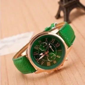 Luxury Women's Watch – Classic Style with Multicolor Dial and Roman Numerals