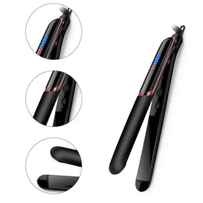 Professional Hair Straightener with Ceramic Technology and Negative Ions – Fast Heating and LCD Screen 