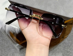 Square Rimless Sunglasses – Luxury Design with UV400 Lenses