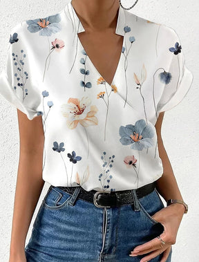 Camiseta Elegante Sem Mangas com Decote em V – Casual para Escritório Primavera/Verão