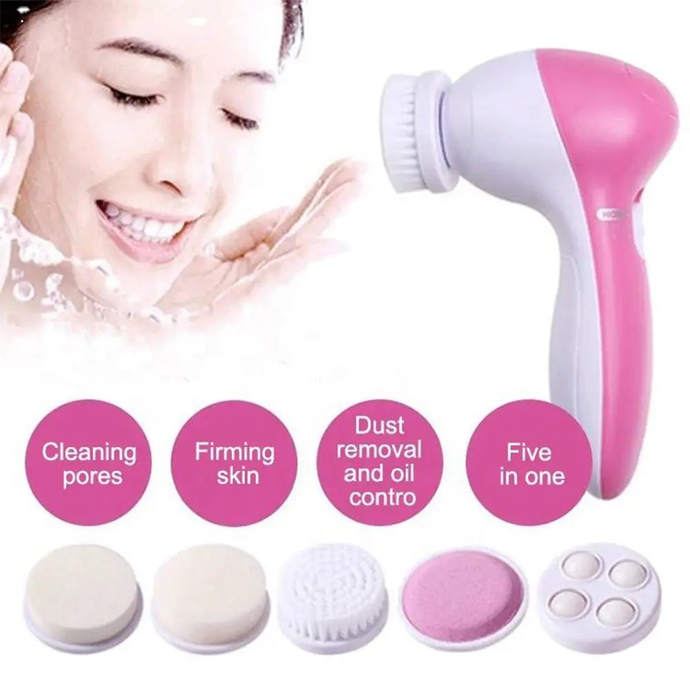 5-in-1 Luxury Facial Cleansing Brush – Spa Massager, Blackhead Removal and Deep Skin Care