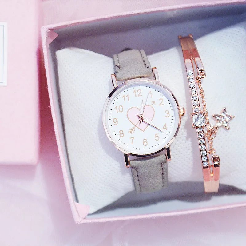 Women's Watch with Heart-Shaped Dial – Delicate Design