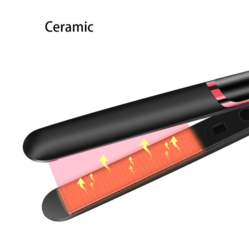 Professional Hair Straightener with Ceramic Technology and Negative Ions – Fast Heating and LCD Screen 