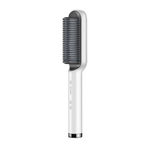 2-in-1 Electric Straightening Brush – Fast Heating Straightener and Curler