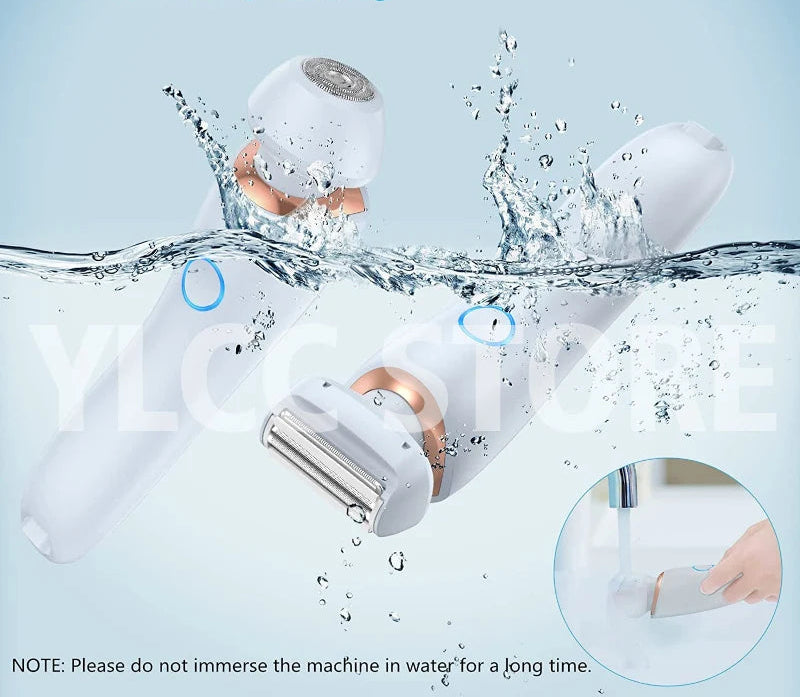 2-in-1 Electric Women's Trimmer and Epilator – Epilator for Face, Bikini, Underarms and Legs | IPX7 Waterproof