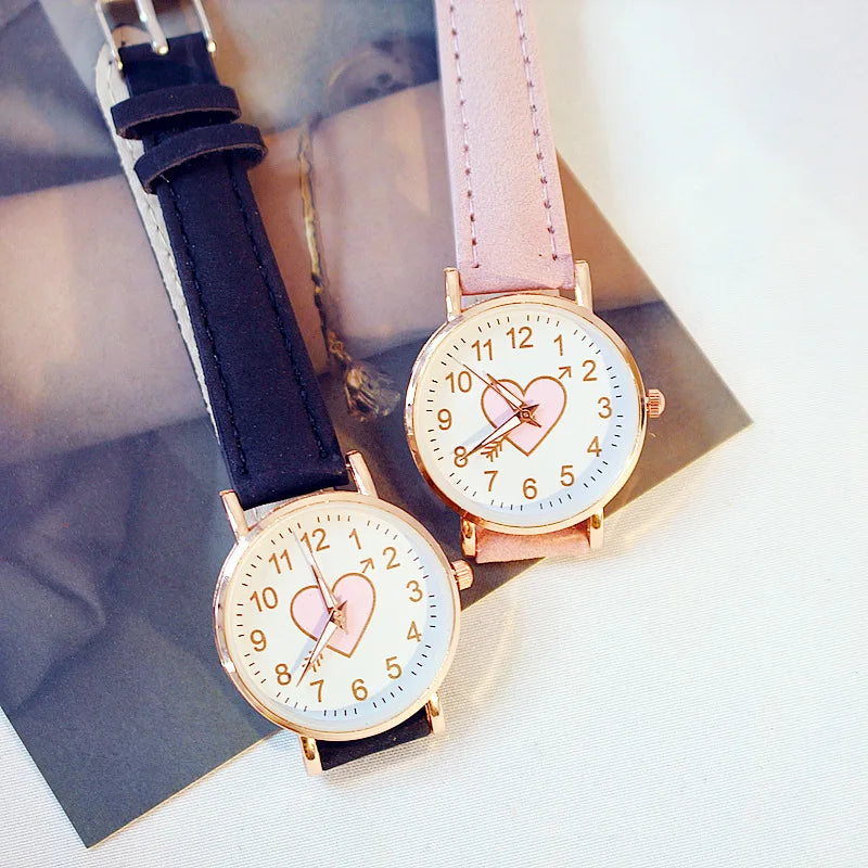 Women's Watch with Heart-Shaped Dial – Delicate Design
