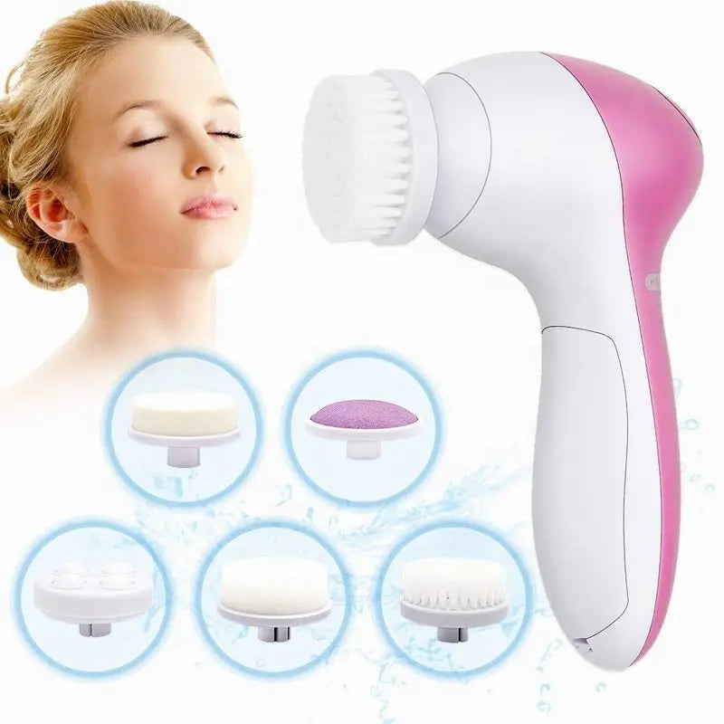5-in-1 Luxury Facial Cleansing Brush – Spa Massager, Blackhead Removal and Deep Skin Care