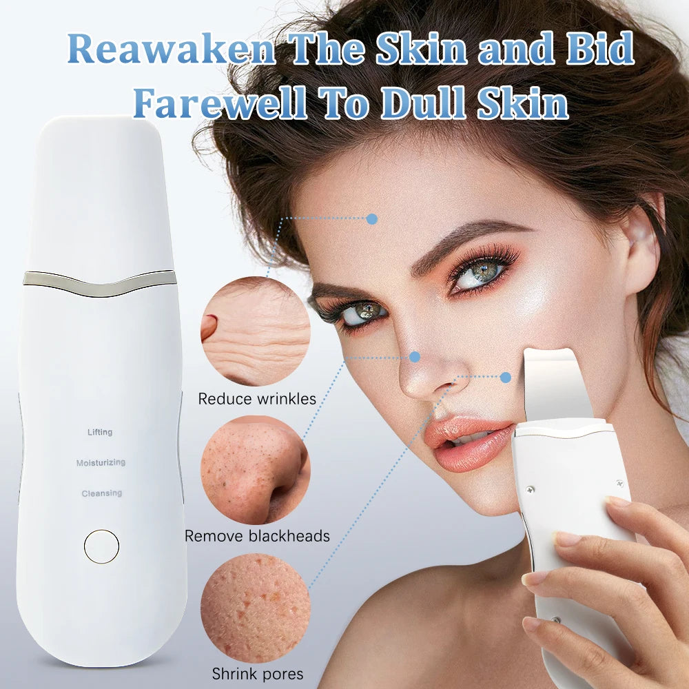 Luxury Ultrasonic Facial Cleansing Spatula – Peeling, Lifting and Blackhead Removal for Radiant Skin