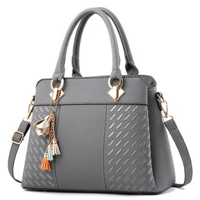 Mala Tiracolo Feminina de Luxo Gusure – Grande Capacidade com Pendente de Tassel e Bordado Elegante
