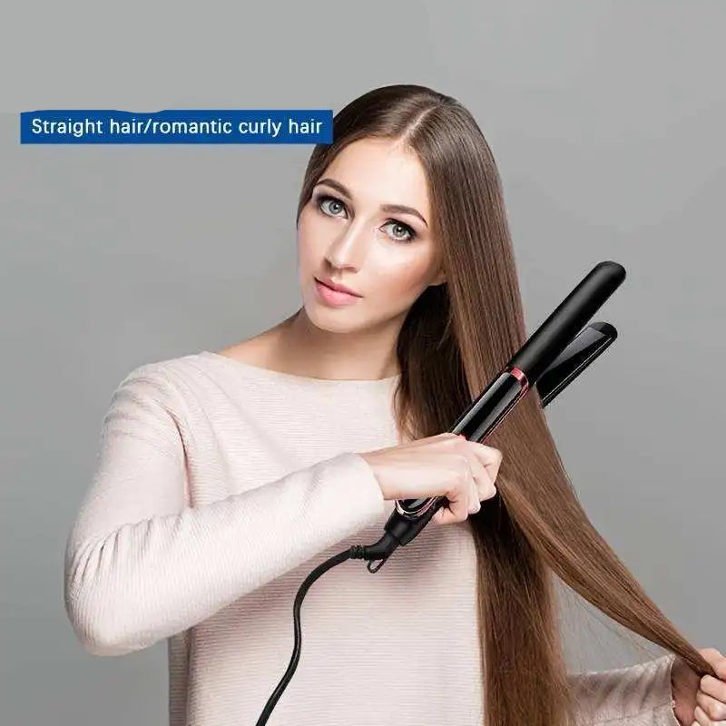 Professional Hair Straightener with Ceramic Technology and Negative Ions – Fast Heating and LCD Screen 