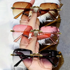 Square Rimless Sunglasses – Luxury Design with UV400 Lenses
