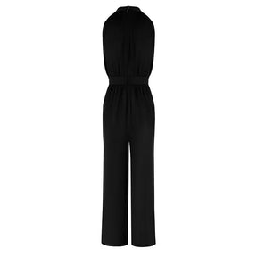 Elegant Women's Sleeveless Jumpsuit – Slim Fit, Classic Black and Casual Style
