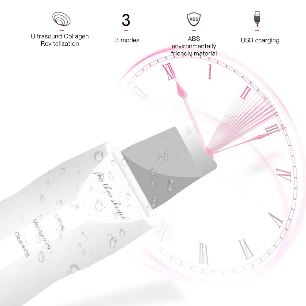 Luxury Ultrasonic Facial Cleansing Spatula – Peeling, Lifting and Blackhead Removal for Radiant Skin
