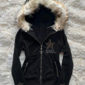 Casaco Feminino de Inverno – Urban Chic, Capuz com Pêlo