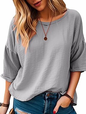 Loose 3/4 Sleeve T-Shirt – Casual and Comfortable for Summer
