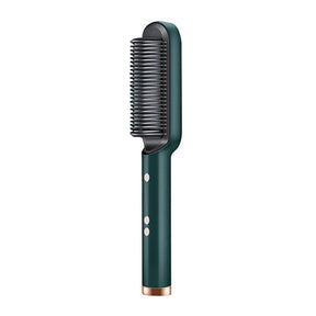 2-in-1 Electric Straightening Brush – Fast Heating Straightener and Curler