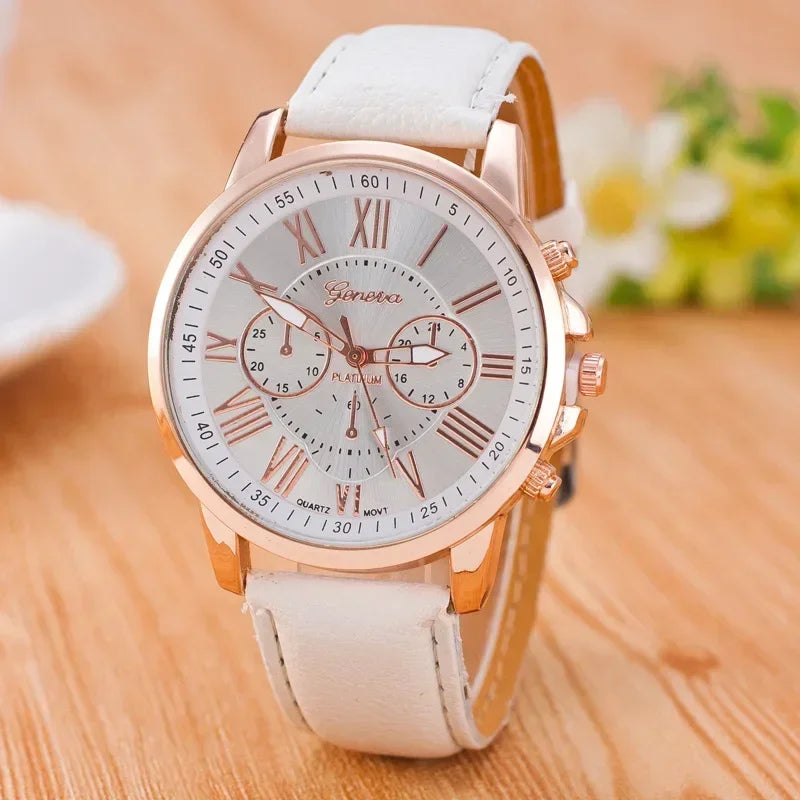 Luxury Women's Watch – Classic Style with Multicolor Dial and Roman Numerals