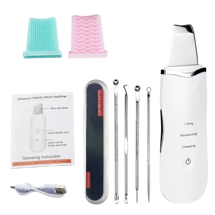 Luxury Ultrasonic Facial Cleansing Spatula – Peeling, Lifting and Blackhead Removal for Radiant Skin