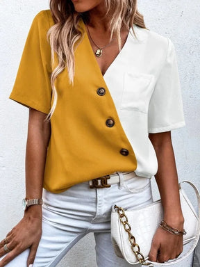 Women's Summer T-shirt with Front Pocket - Elegant and Casual